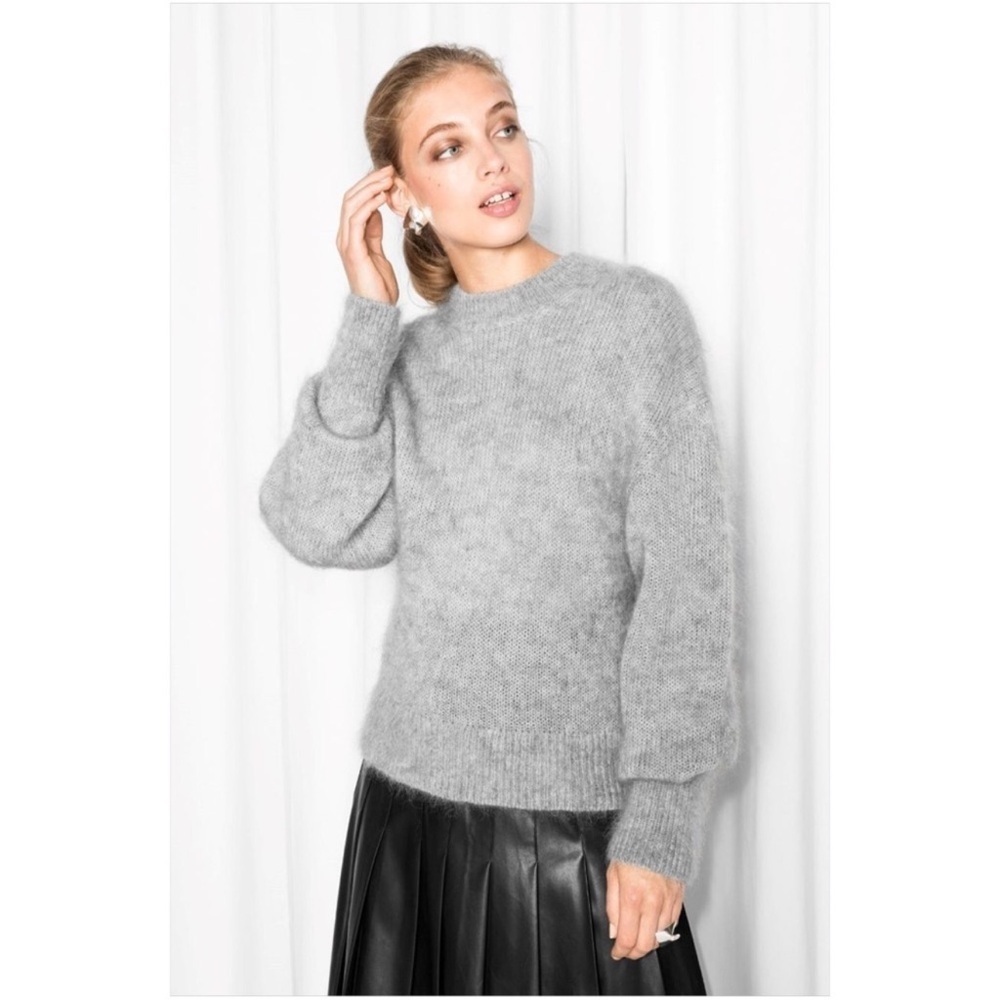 & Other Stories Mohair Wool Blend Gray Sweater Size Small